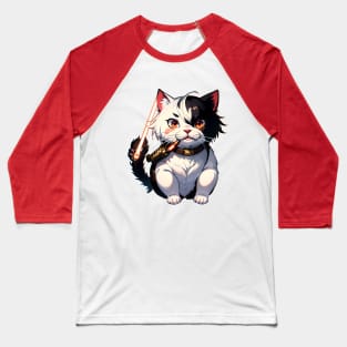 Star Cat Tshirt and Stickers Design Cute Cat Sci-Fi Characters Robot Carousel Baseball T-Shirt